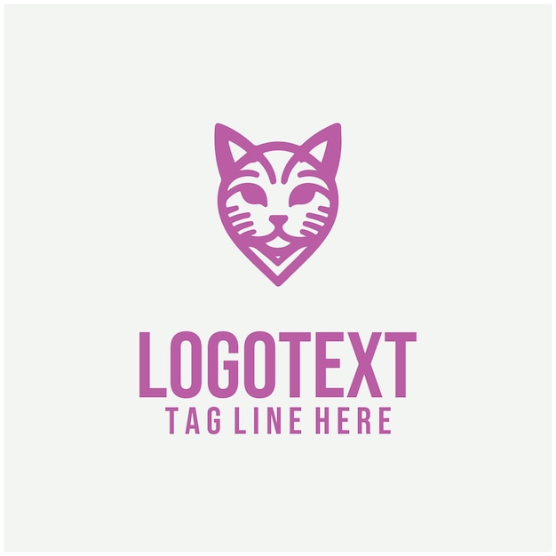 Ilustración vectorial del logotipo de gato lineal