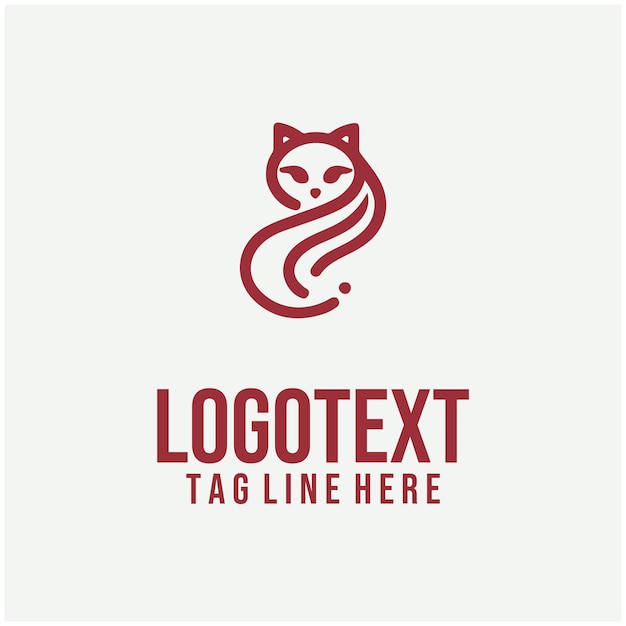 Ilustración vectorial del logotipo de gato lineal