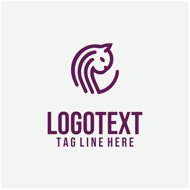 Ilustración vectorial del logotipo de gato lineal