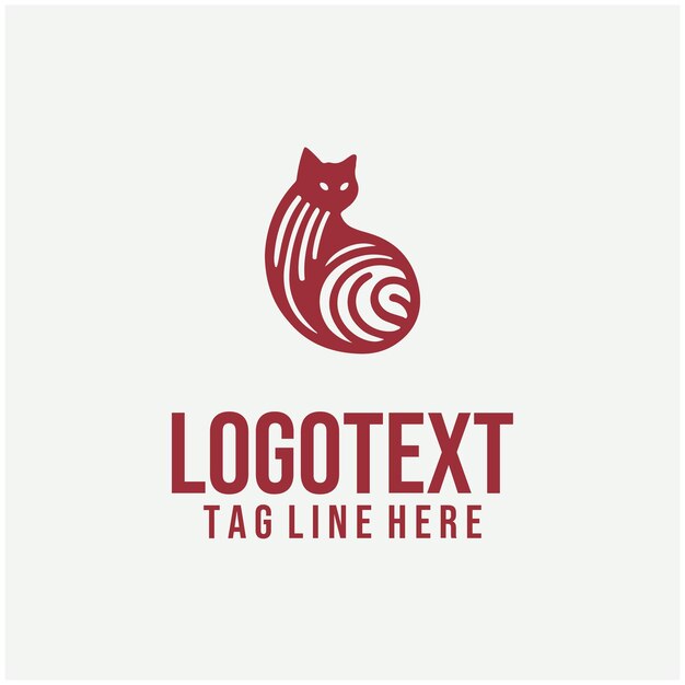 Ilustración vectorial del logotipo de gato lineal