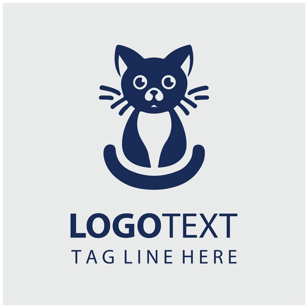 Ilustración vectorial del logotipo del gato mascota
