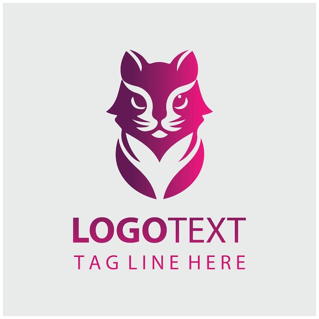 Ilustración vectorial del logotipo del gato mascota