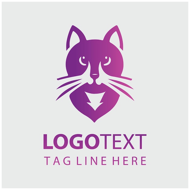 Ilustración vectorial del logotipo del gato mascota
