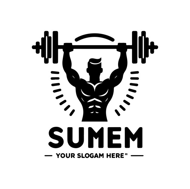 Ilustración vectorial del logotipo del gimnasio silueta vector de color negro