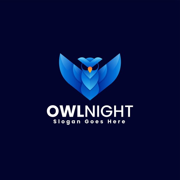 Ilustración vectorial del logotipo Gradiente de búho Estilo colorido