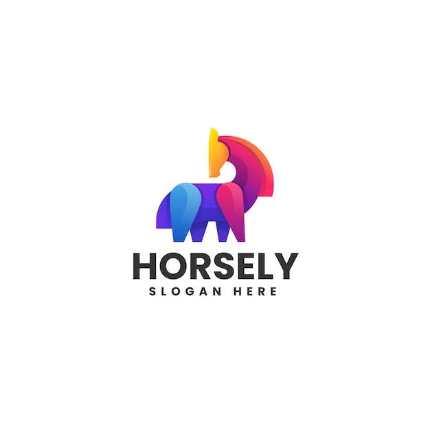 Ilustración vectorial del logotipo Gradiente de caballo Estilo colorido