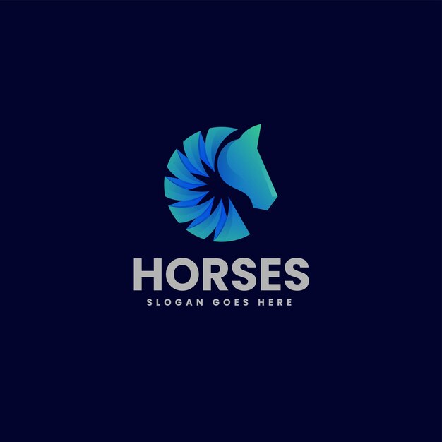 Ilustración vectorial del logotipo Gradiente de caballo Estilo colorido