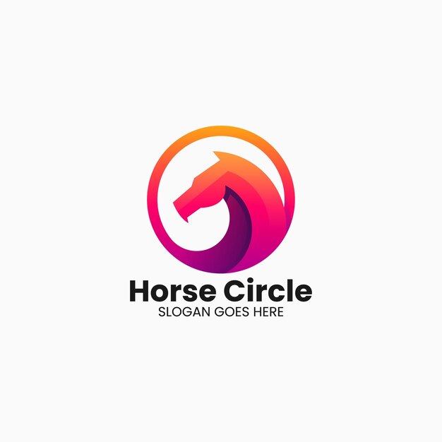 Ilustración vectorial del logotipo Gradiente de caballo Estilo colorido