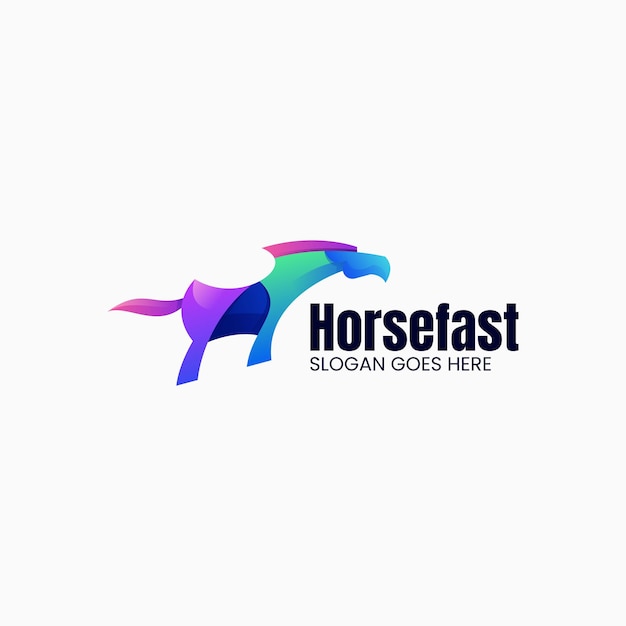 Ilustración vectorial del logotipo Gradiente de caballo Estilo colorido