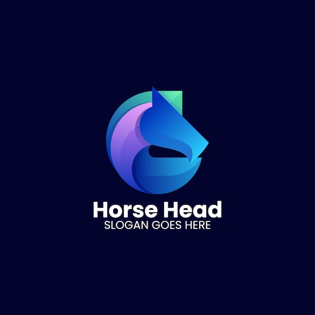 Ilustración vectorial del logotipo Gradiente de caballo Estilo colorido