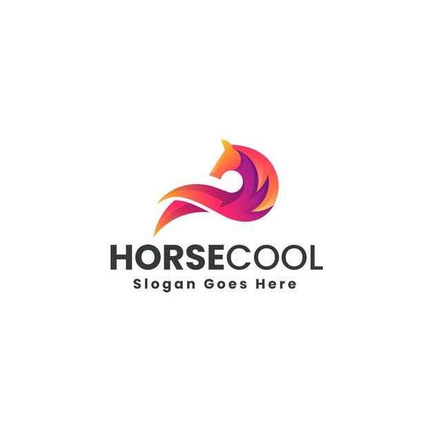 Ilustración vectorial del logotipo Gradiente de caballo Estilo colorido
