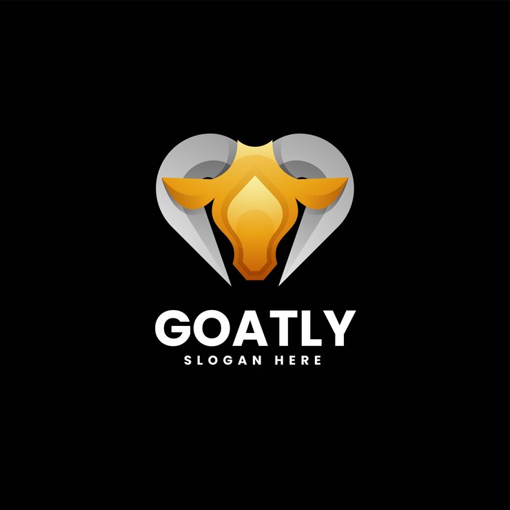 Vector ilustración vectorial del logotipo gradiente de cabra estilo colorido