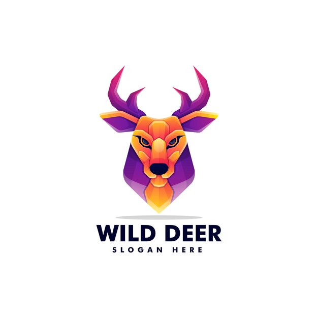 Ilustración vectorial del logotipo Gradiente de ciervo Estilo colorido
