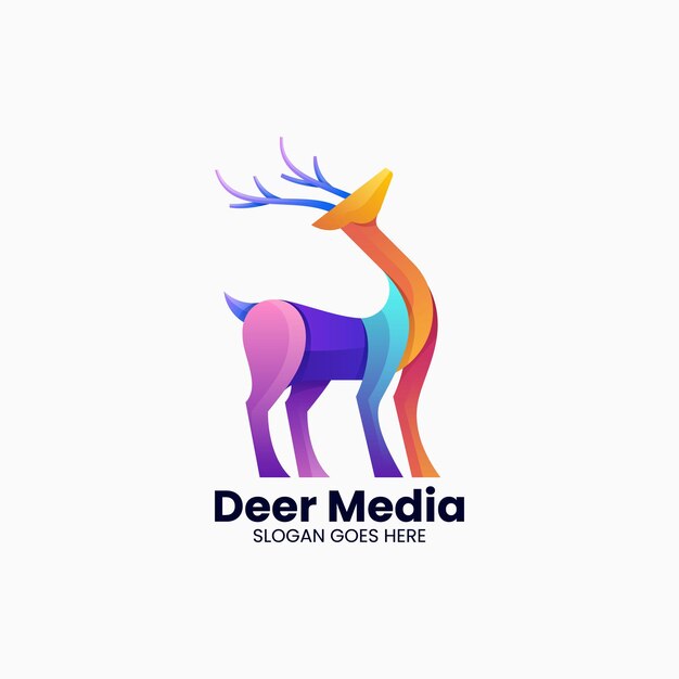 Ilustración vectorial del logotipo Gradiente de ciervo Estilo colorido