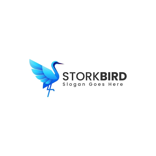 Ilustración vectorial del logotipo Gradiente de cigüeña Estilo colorido