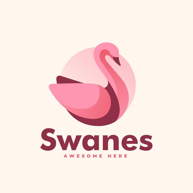 Ilustración vectorial del logotipo Gradiente del cisne Estilo colorido