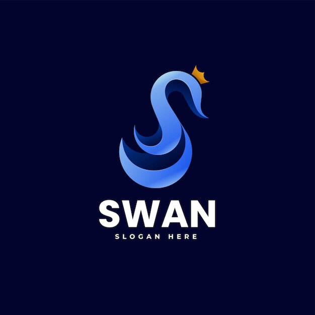 Ilustración vectorial del logotipo Gradiente del cisne Estilo colorido