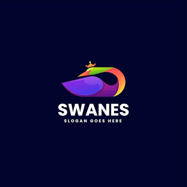 Ilustración vectorial del logotipo Gradiente del cisne Estilo colorido