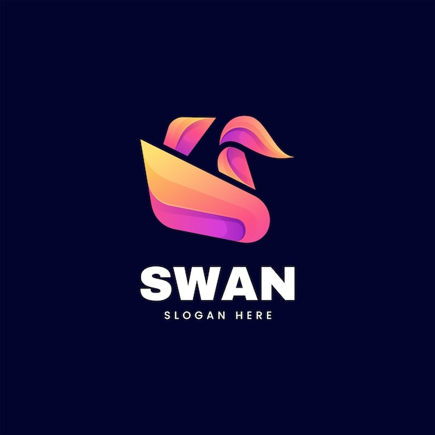 Ilustración vectorial del logotipo Gradiente del cisne Estilo colorido