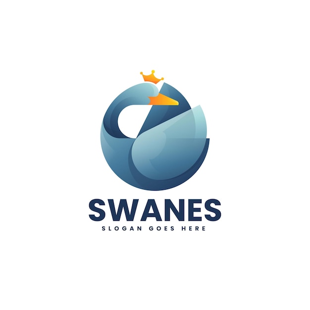 Ilustración vectorial del logotipo Gradiente del cisne Estilo colorido