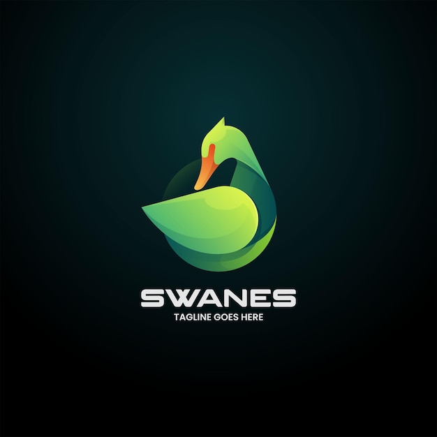 Ilustración vectorial del logotipo Gradiente del cisne Estilo colorido