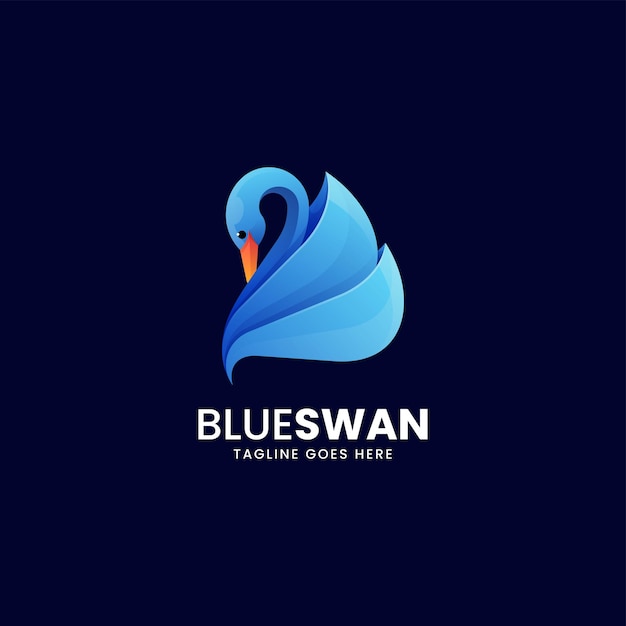 Ilustración vectorial del logotipo Gradiente del cisne Estilo colorido