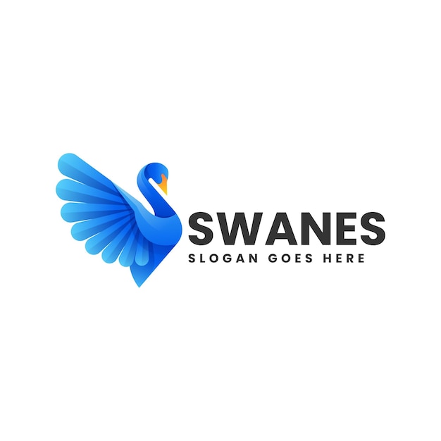 Ilustración vectorial del logotipo Gradiente del cisne Estilo colorido