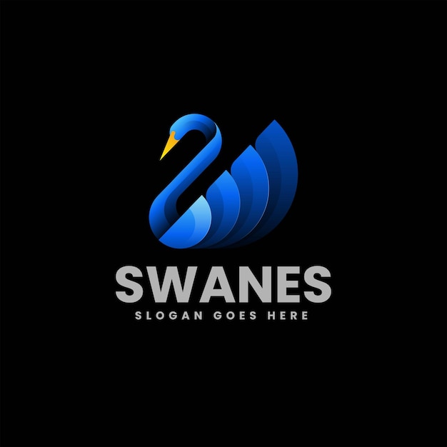 Ilustración vectorial del logotipo Gradiente del cisne Estilo colorido