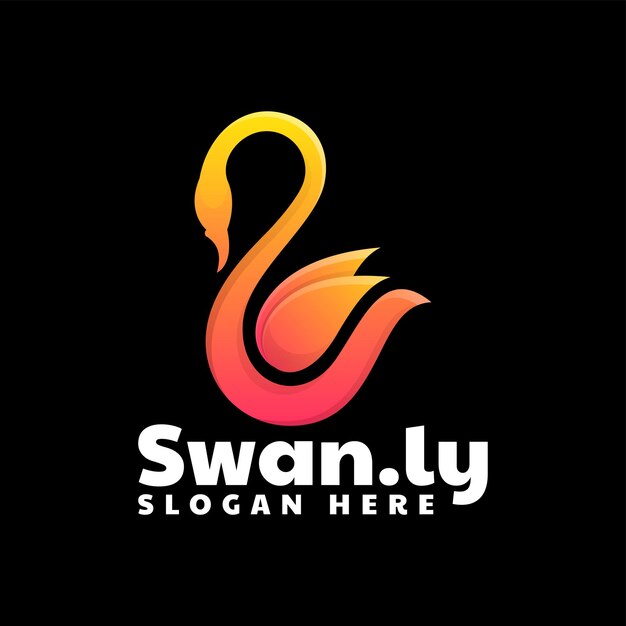 Ilustración vectorial del logotipo Gradiente del cisne Estilo colorido