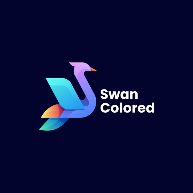 Ilustración vectorial del logotipo Gradiente del cisne Estilo colorido
