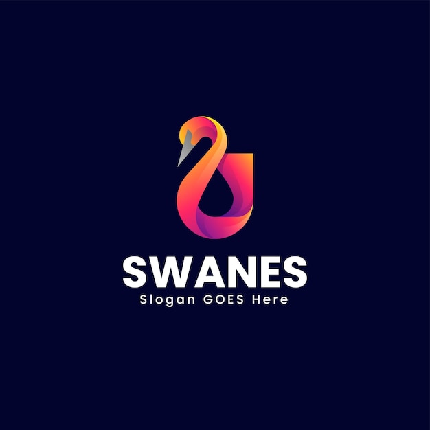 Ilustración vectorial del logotipo Gradiente del cisne Estilo colorido