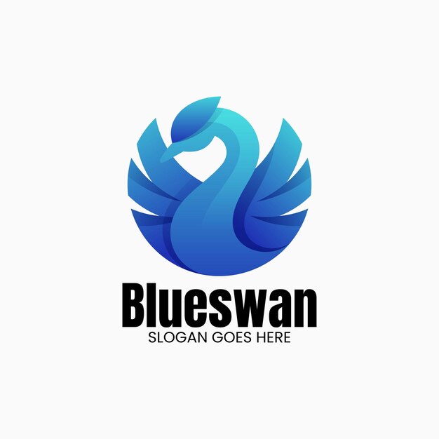Ilustración vectorial del logotipo Gradiente del cisne Estilo colorido