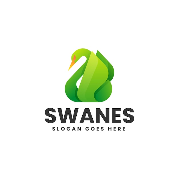 Ilustración vectorial del logotipo Gradiente del cisne Estilo colorido