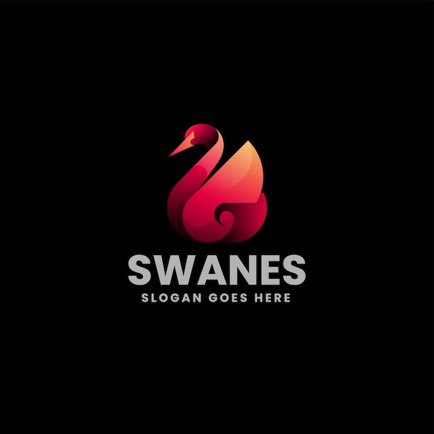 Ilustración vectorial del logotipo Gradiente del cisne Estilo colorido