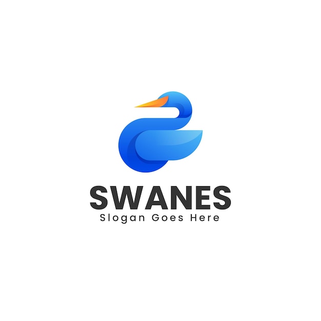 Ilustración vectorial del logotipo Gradiente del cisne Estilo colorido