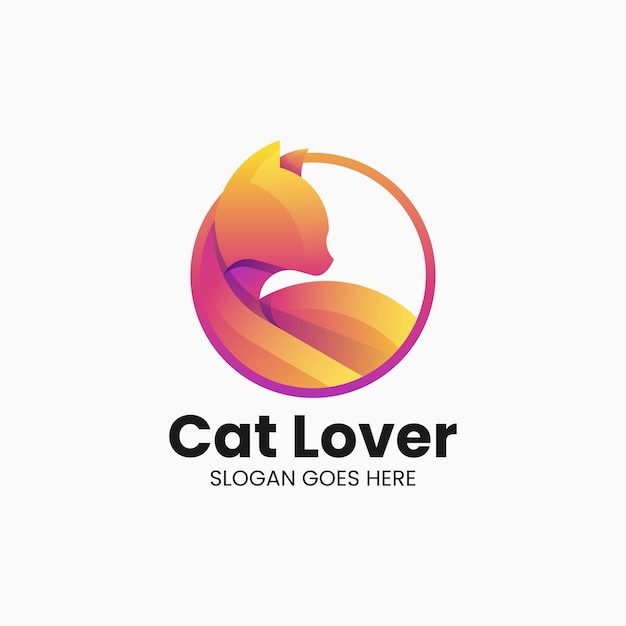 Ilustración vectorial del logotipo Gradiente de gato Estilo colorido