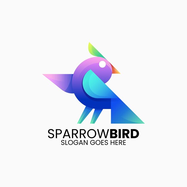 Ilustración vectorial del logotipo Gradiente de gorrión Estilo colorido