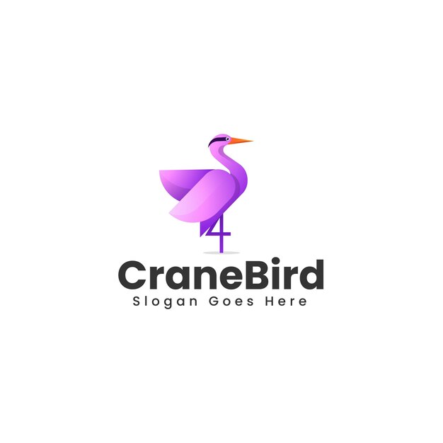 Ilustración vectorial del logotipo Gradiente de grúa Estilo colorido