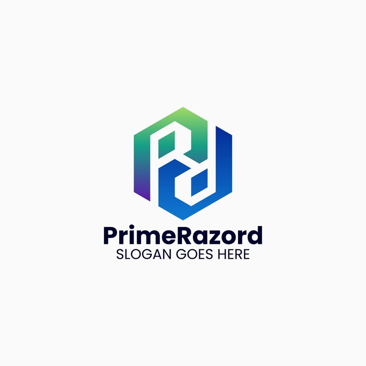 Vector ilustración vectorial del logotipo gradiente de letras estilo de colores