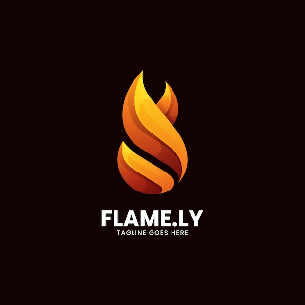 Ilustración vectorial del logotipo Gradiente de llama Estilo colorido