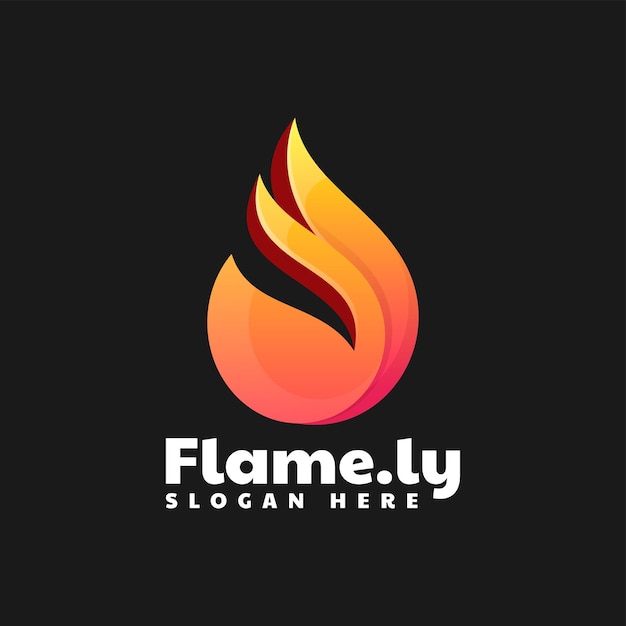 Ilustración vectorial del logotipo Gradiente de llama Estilo colorido