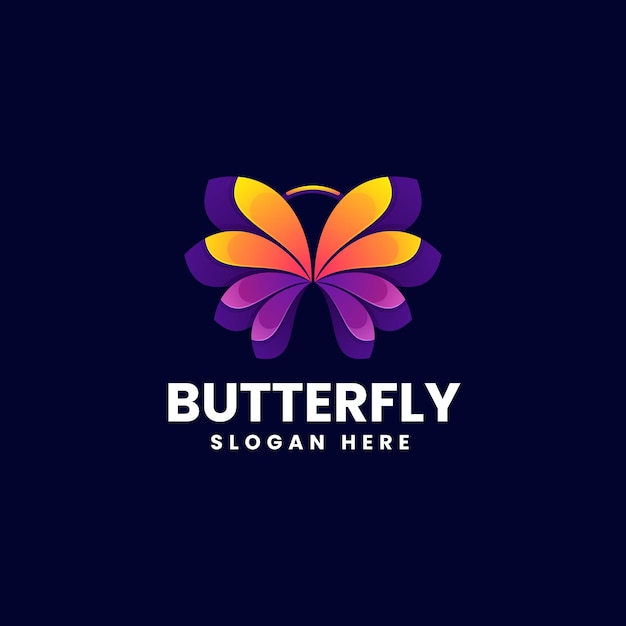 Ilustración vectorial del logotipo Gradiente de mariposa Estilo colorido