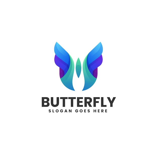 Ilustración vectorial del logotipo Gradiente de mariposa Estilo colorido