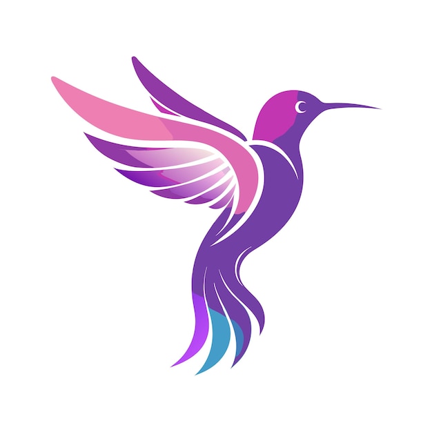 Ilustración vectorial del logotipo del gradiente de pájaro colorido