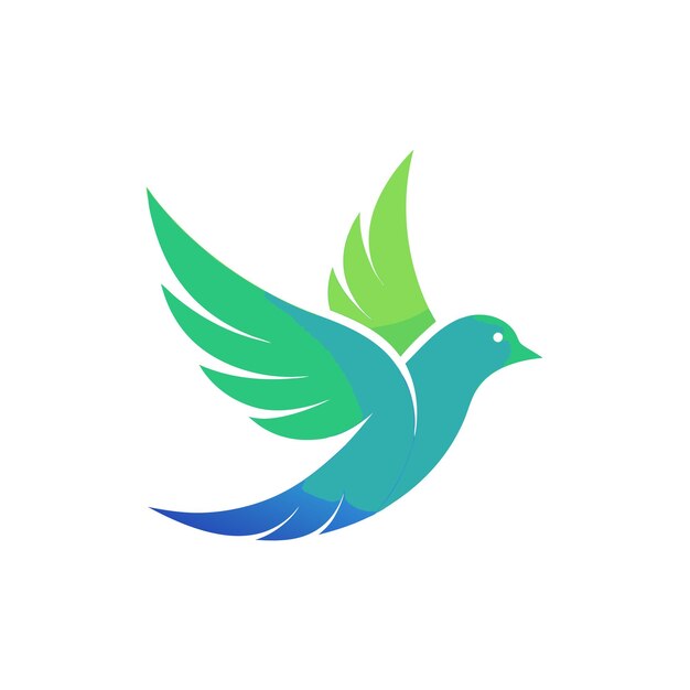 Ilustración vectorial del logotipo del gradiente de pájaro colorido