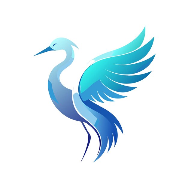 Ilustración vectorial del logotipo del gradiente de pájaro colorido