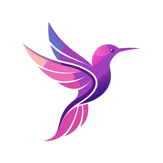 Ilustración vectorial del logotipo del gradiente de pájaro colorido
