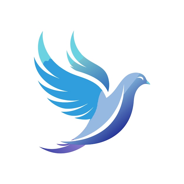 Ilustración vectorial del logotipo del gradiente de pájaro colorido