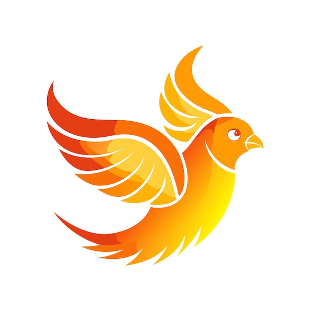 Ilustración vectorial del logotipo del gradiente de pájaro colorido