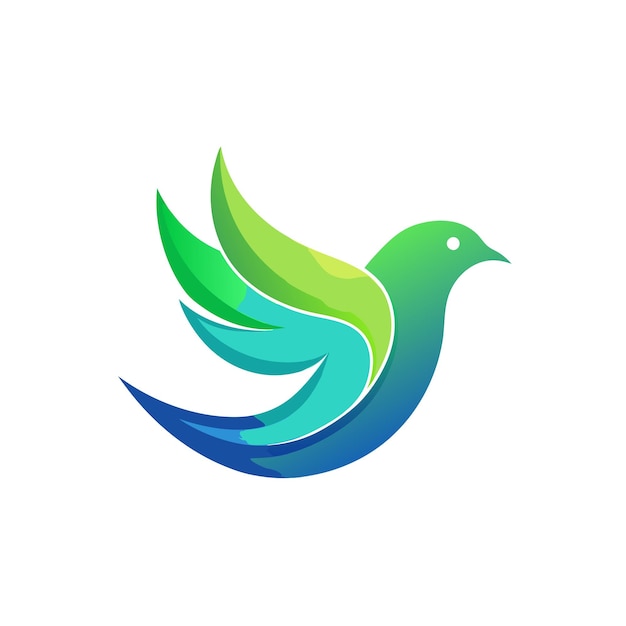 Ilustración vectorial del logotipo del gradiente de pájaro colorido
